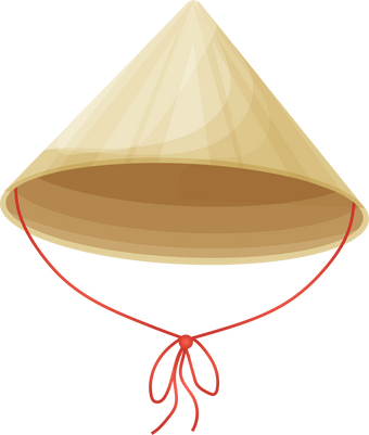 Conical traditional asian hat